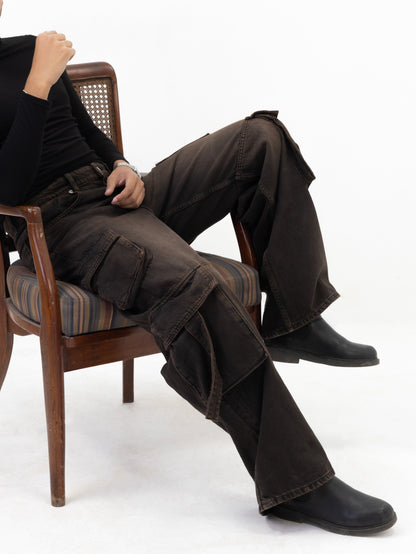 Aajkaal Red Mocha Drift Cargo Denim