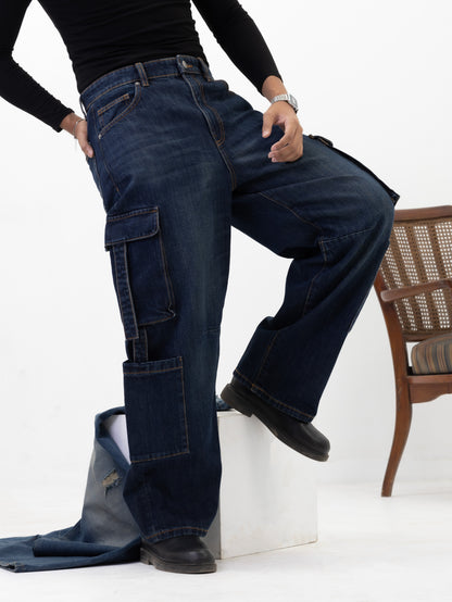 Aajkaal Dark Indigo Cargo Denim