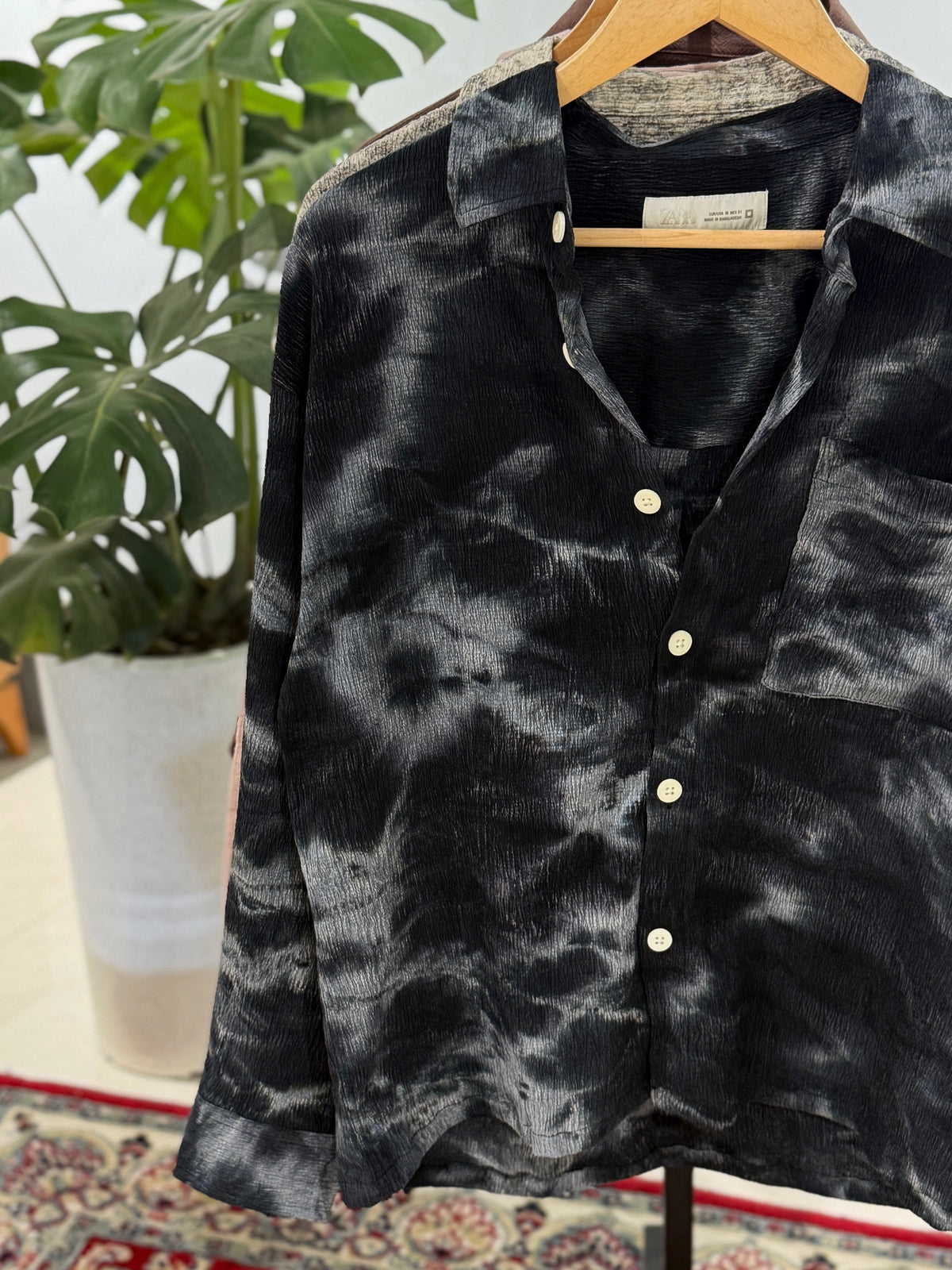 The Drape Shirt  - Black Smoke Wash