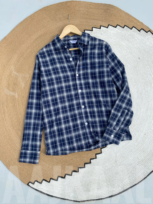 Fancy Navy Blue Check Shirt