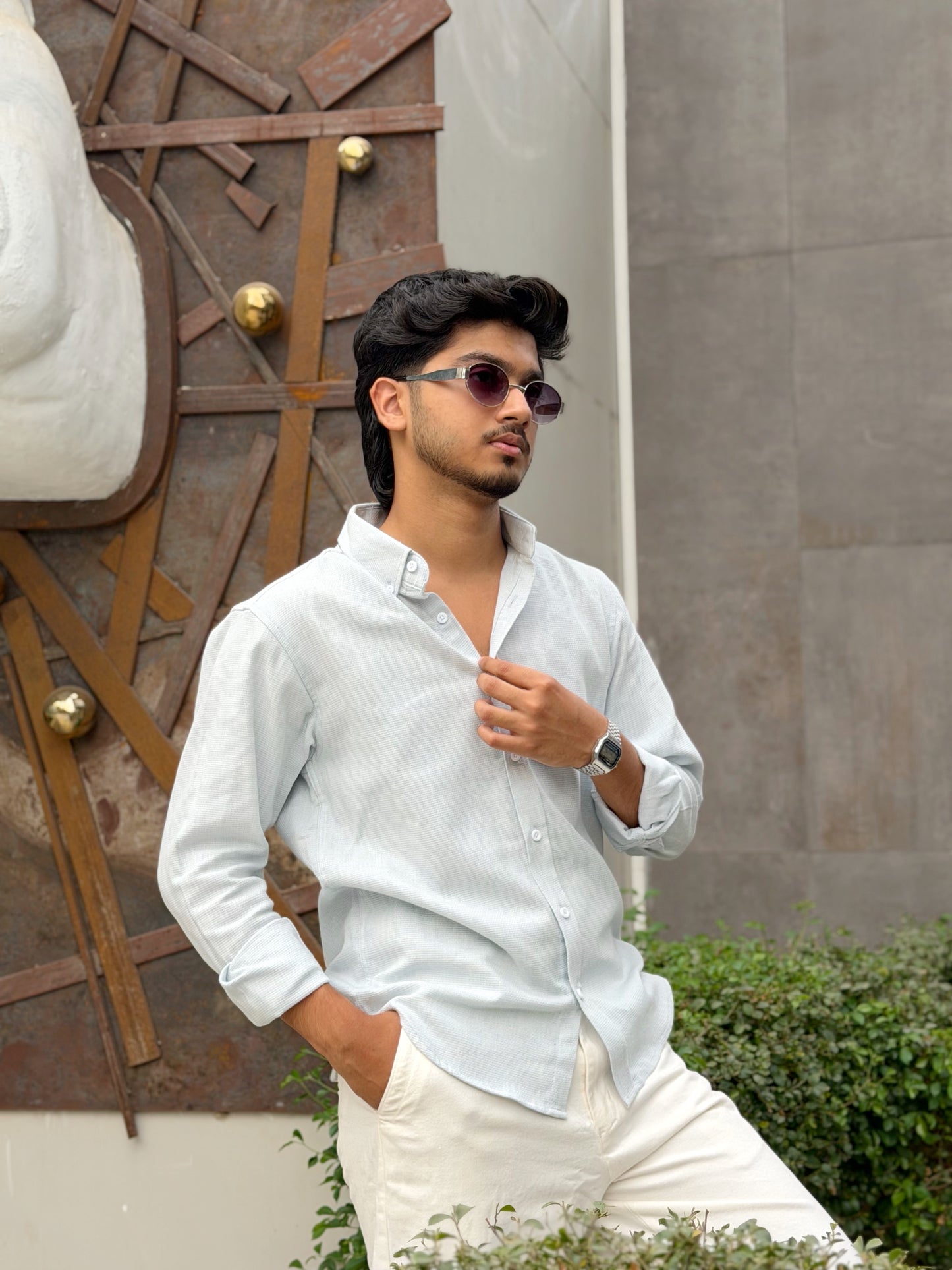 Fancy Baby Blue Full Sleeve Shirt