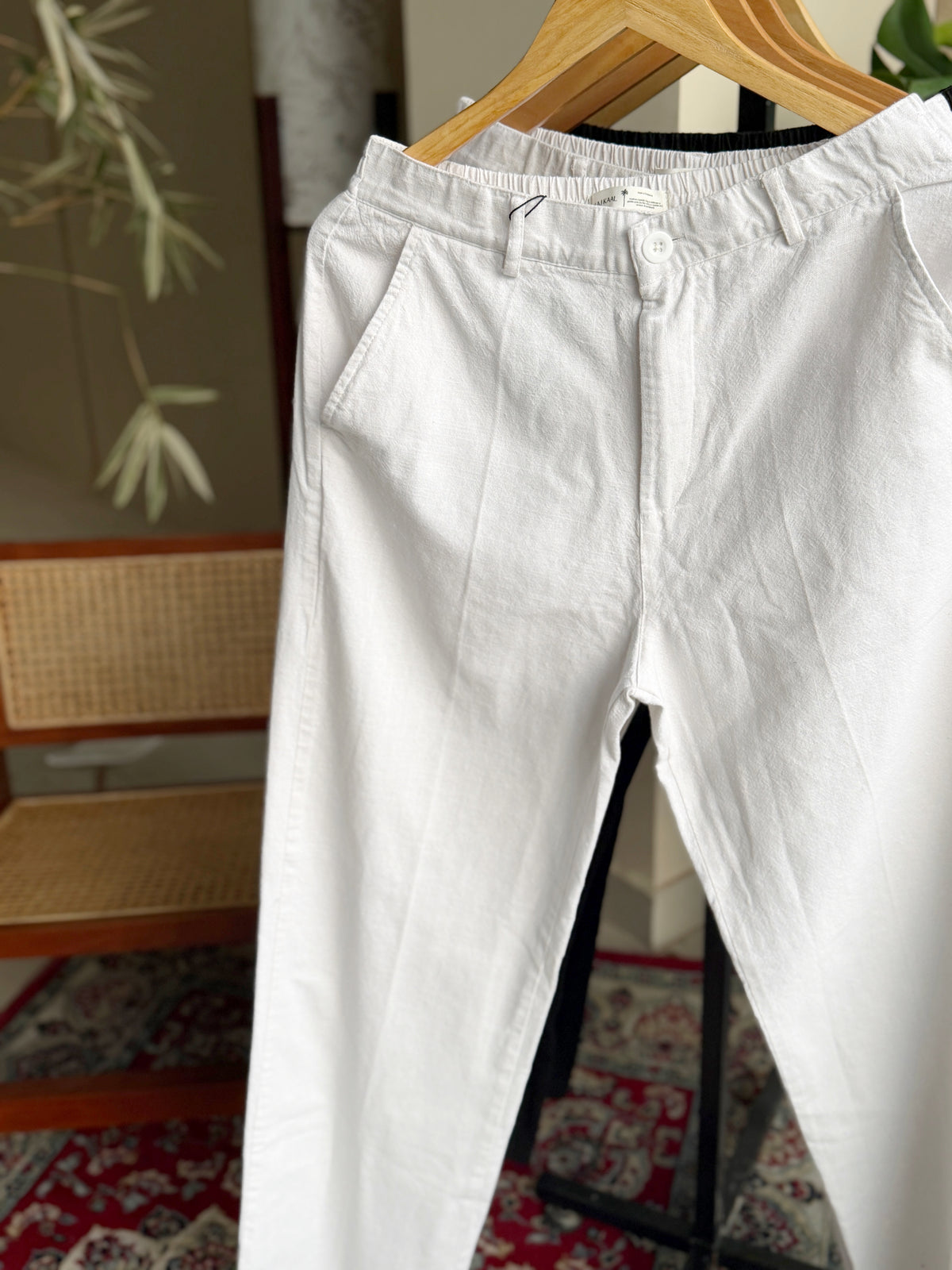 White Linen Baggy Pant