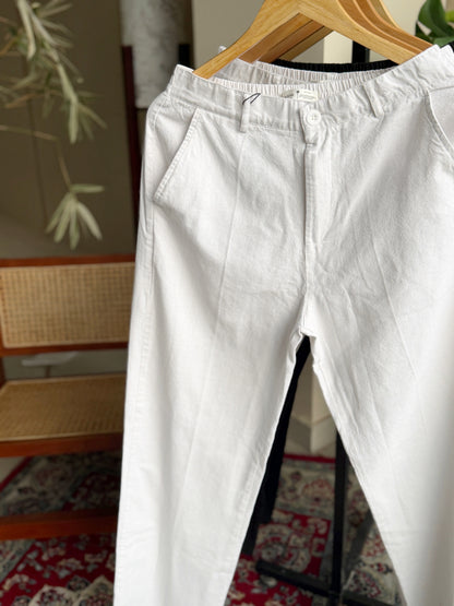 White Linen Baggy Pant
