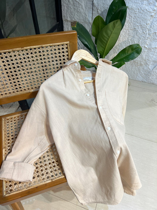 Linen Off-white Full Sleeve Shirt