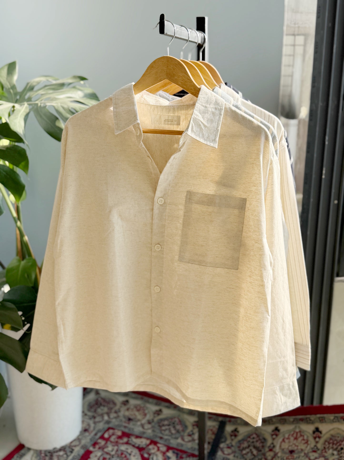 The Textured Drop - Off-white Stripe