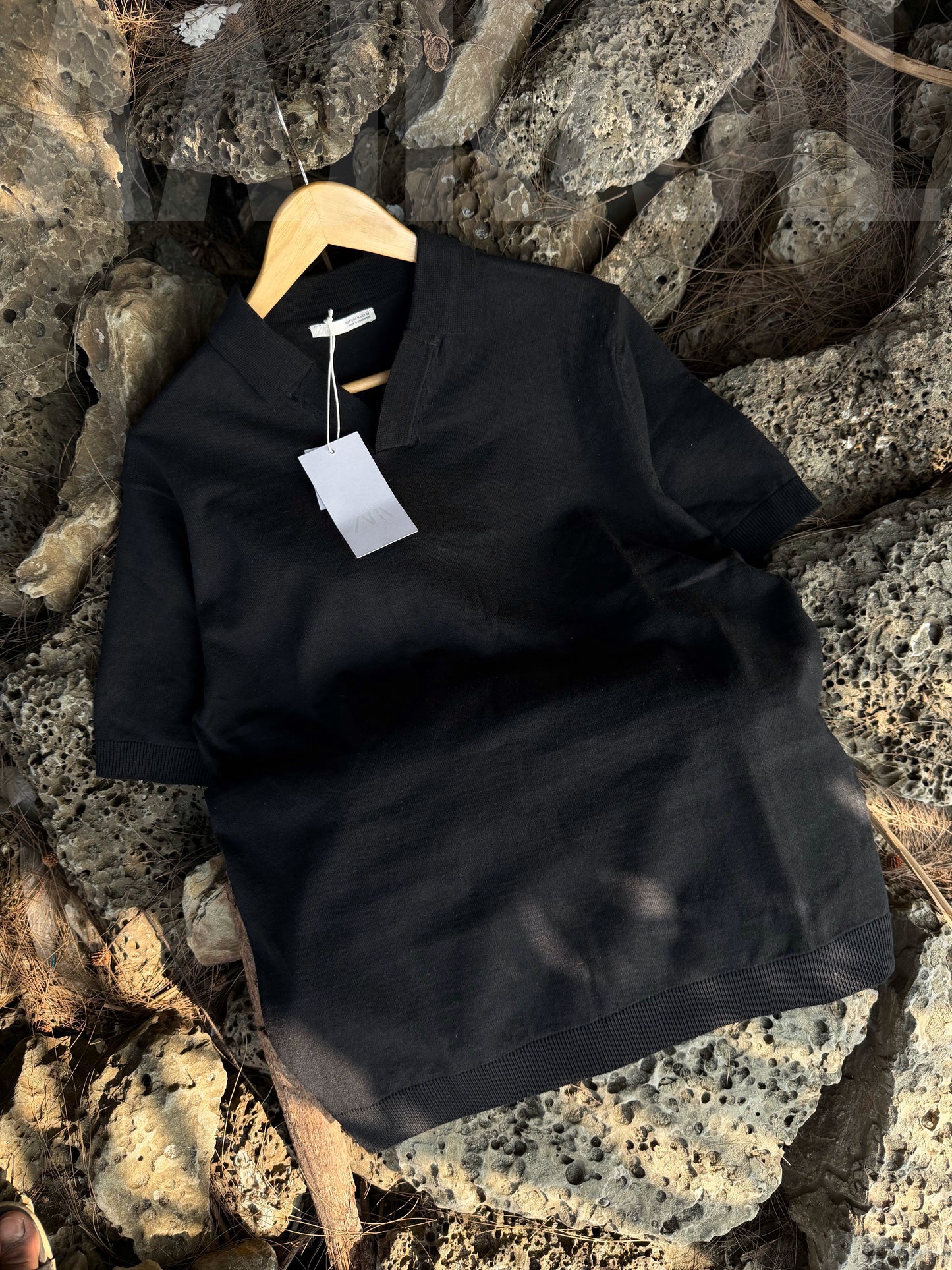 Aajkaal Black Everyday Knitted Polo