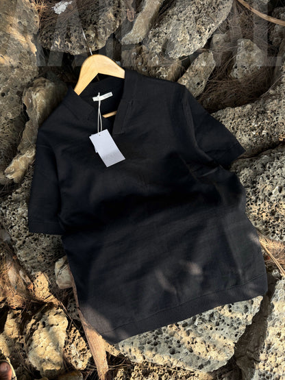 Aajkaal Black Everyday Knitted Polo