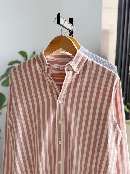 The Finesse Shirt - Peach Stripe