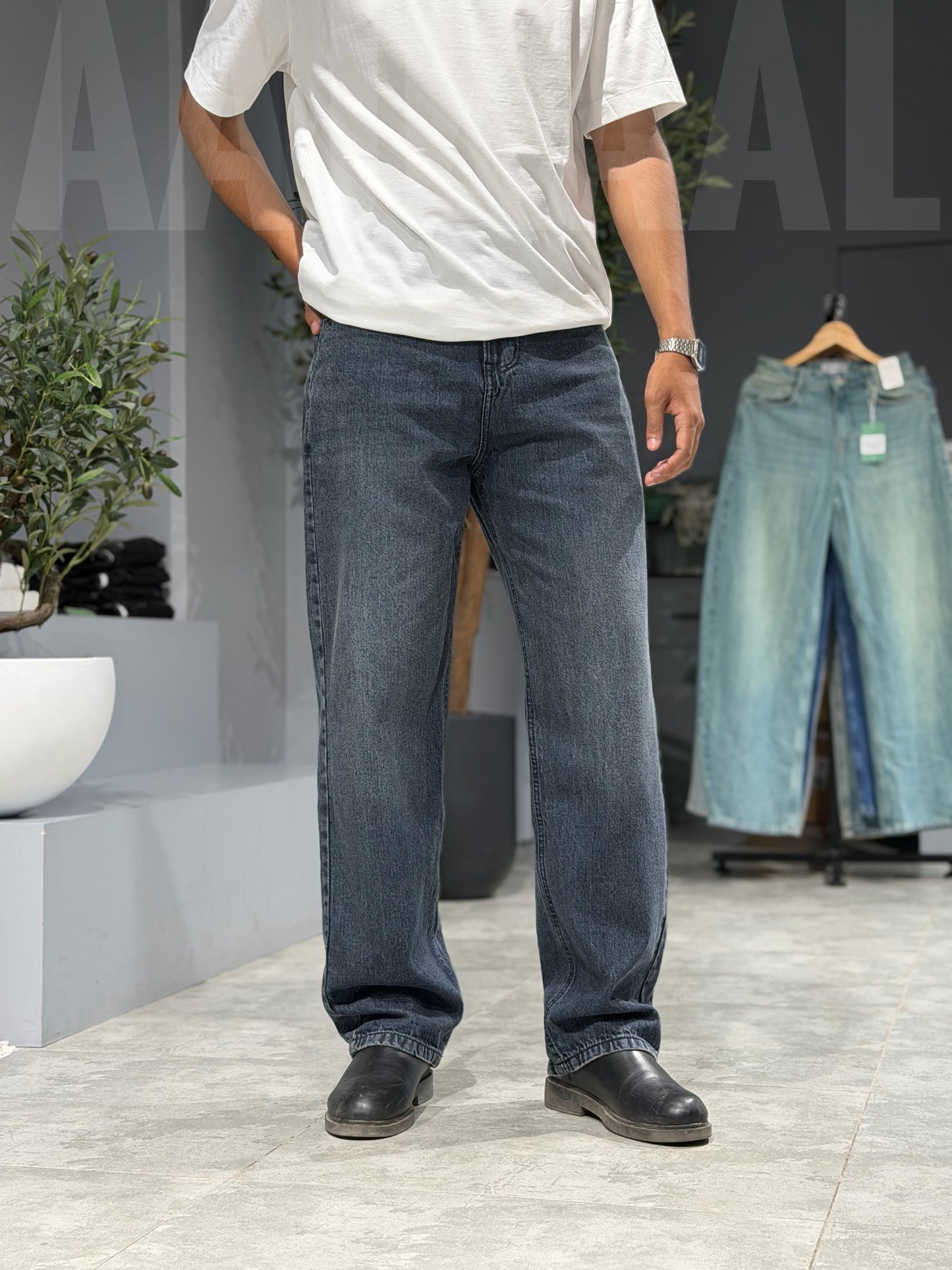 Aajkaal Shadow Blue Baggy Denim