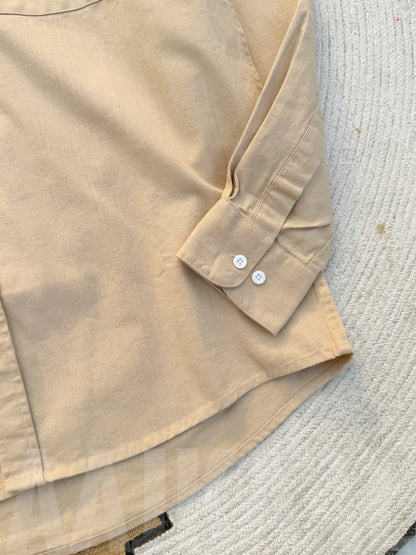 Linen Beige Full Sleeve Shirt