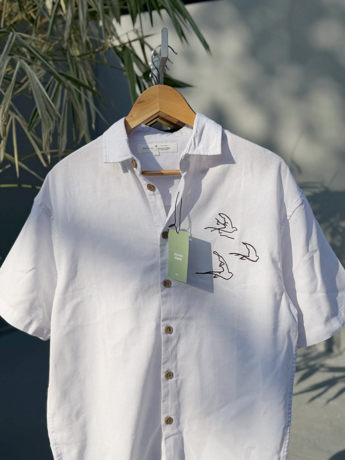 Aajkaal Baggy Half Sleeve Shirt - White