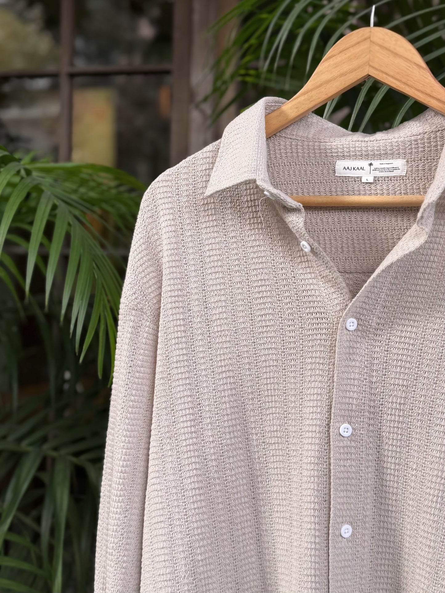 Soft Sand Textured Full Sleeve Shirt