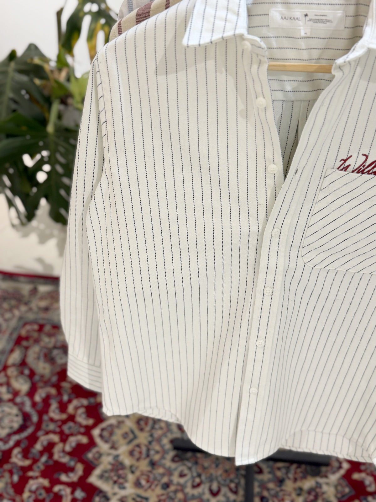 The William RW Shirt  -  Pearl White Stripe.