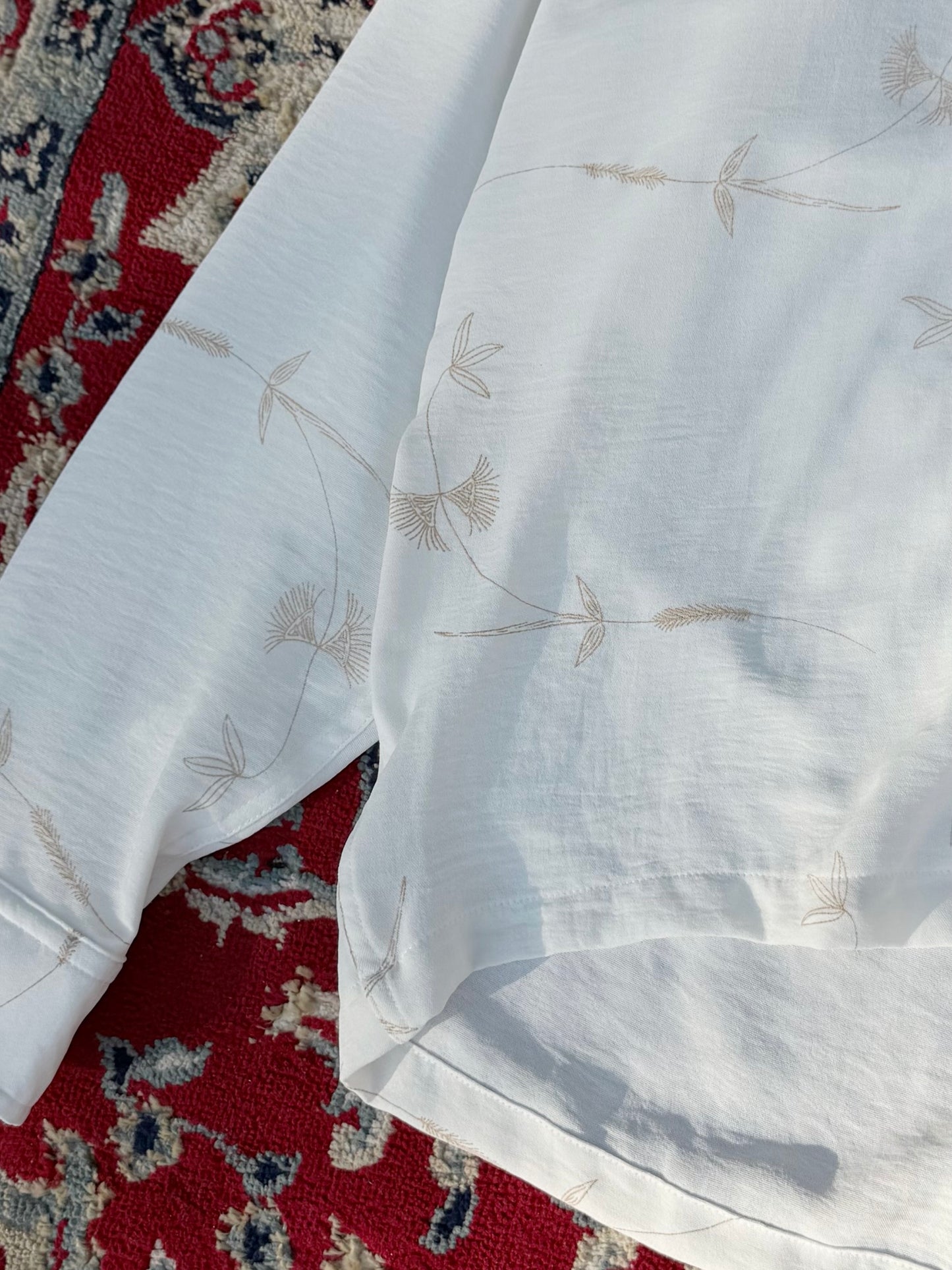 Aajkaal Printed Baggy Shirt - White