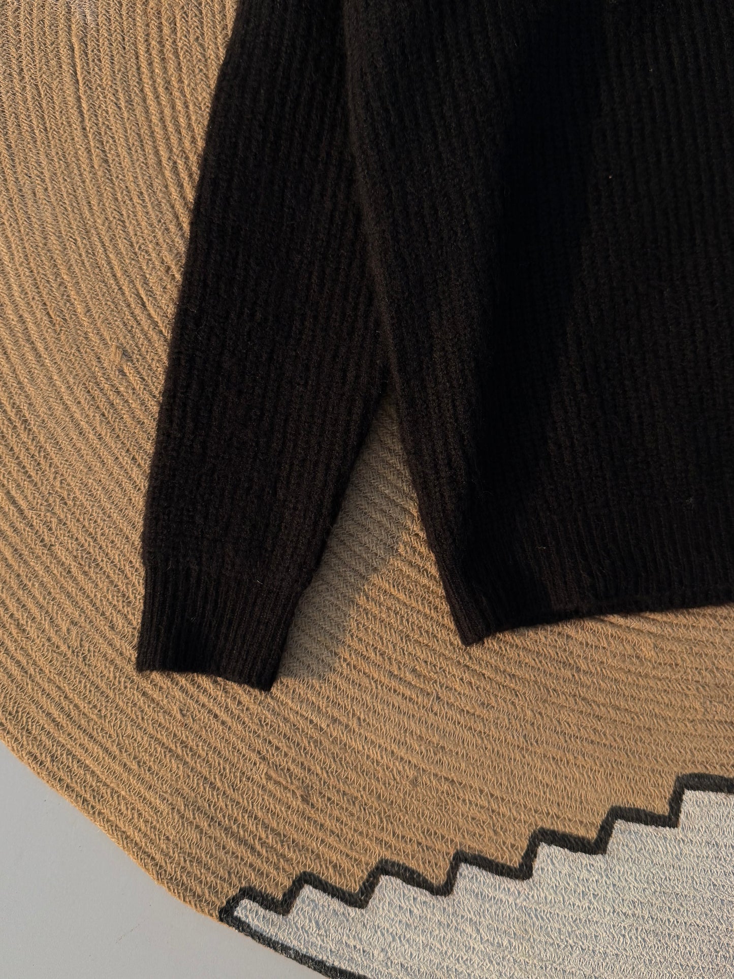 Black Baggy Knitted Polo