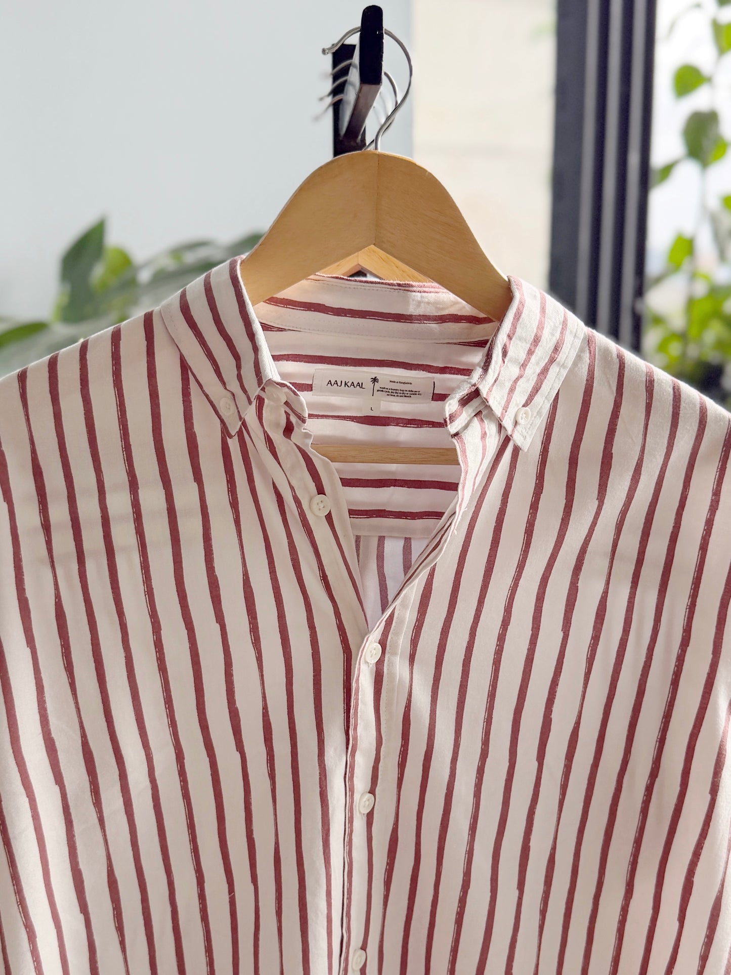 The Finesse Shirt - Rosewood Stripe