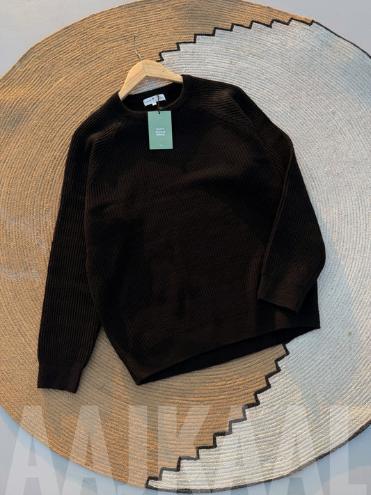 Aajkaal Black Signature Knitted Sweatshirt