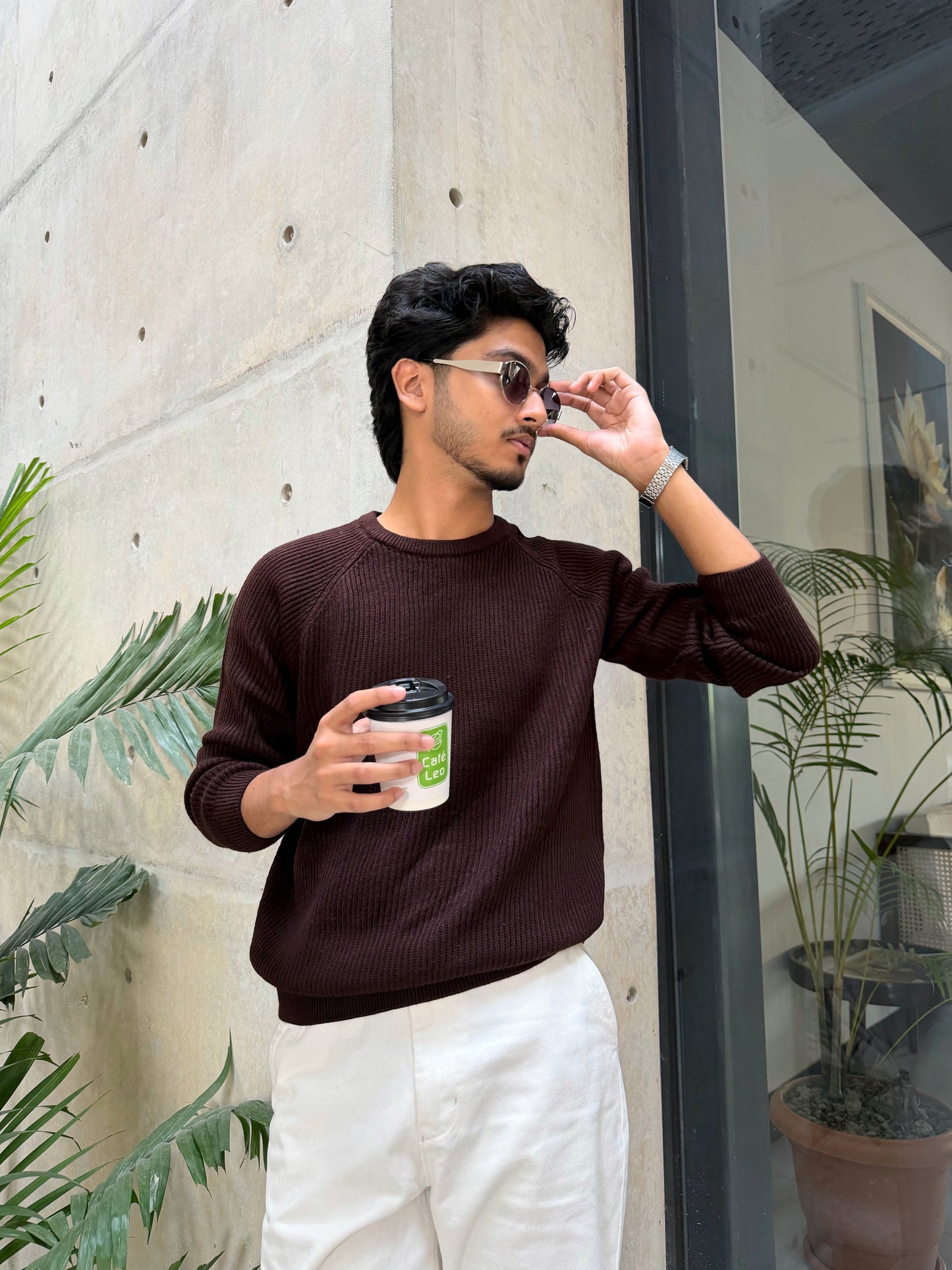 The Sweatshirt Combo 02 - Coffee x White