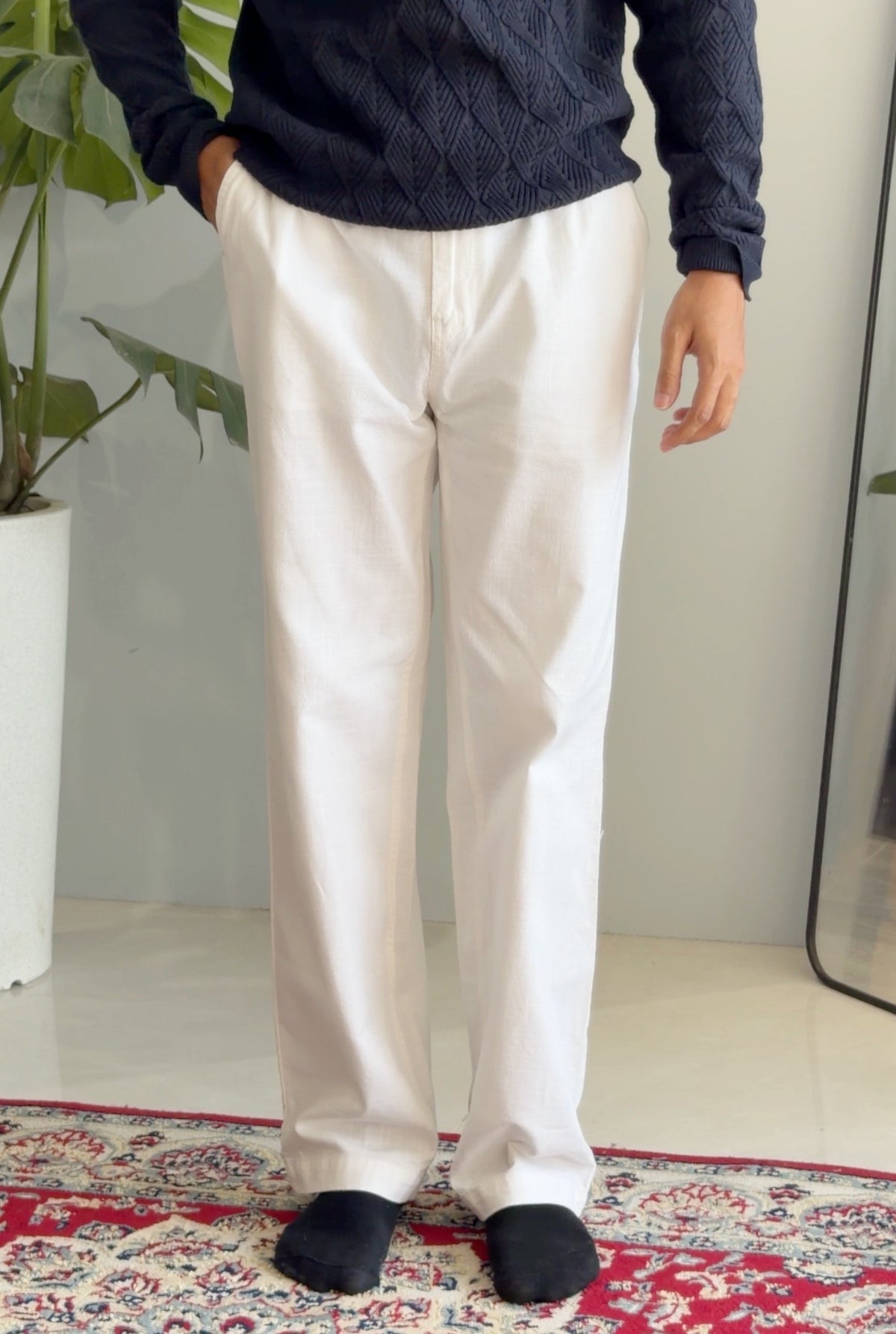 Essential Semi-Baggy Pant - White