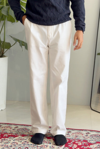 Essential Semi-Baggy Pant - White