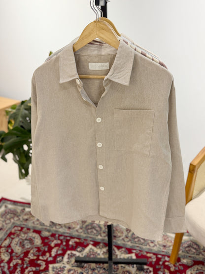 The Drape Shirt  -  Linen Beige.