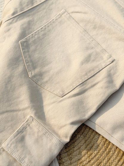 6 Pocket Off-White Gabardine Cargo Pant