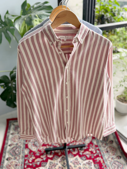 The Finesse Shirt - Peach Stripe