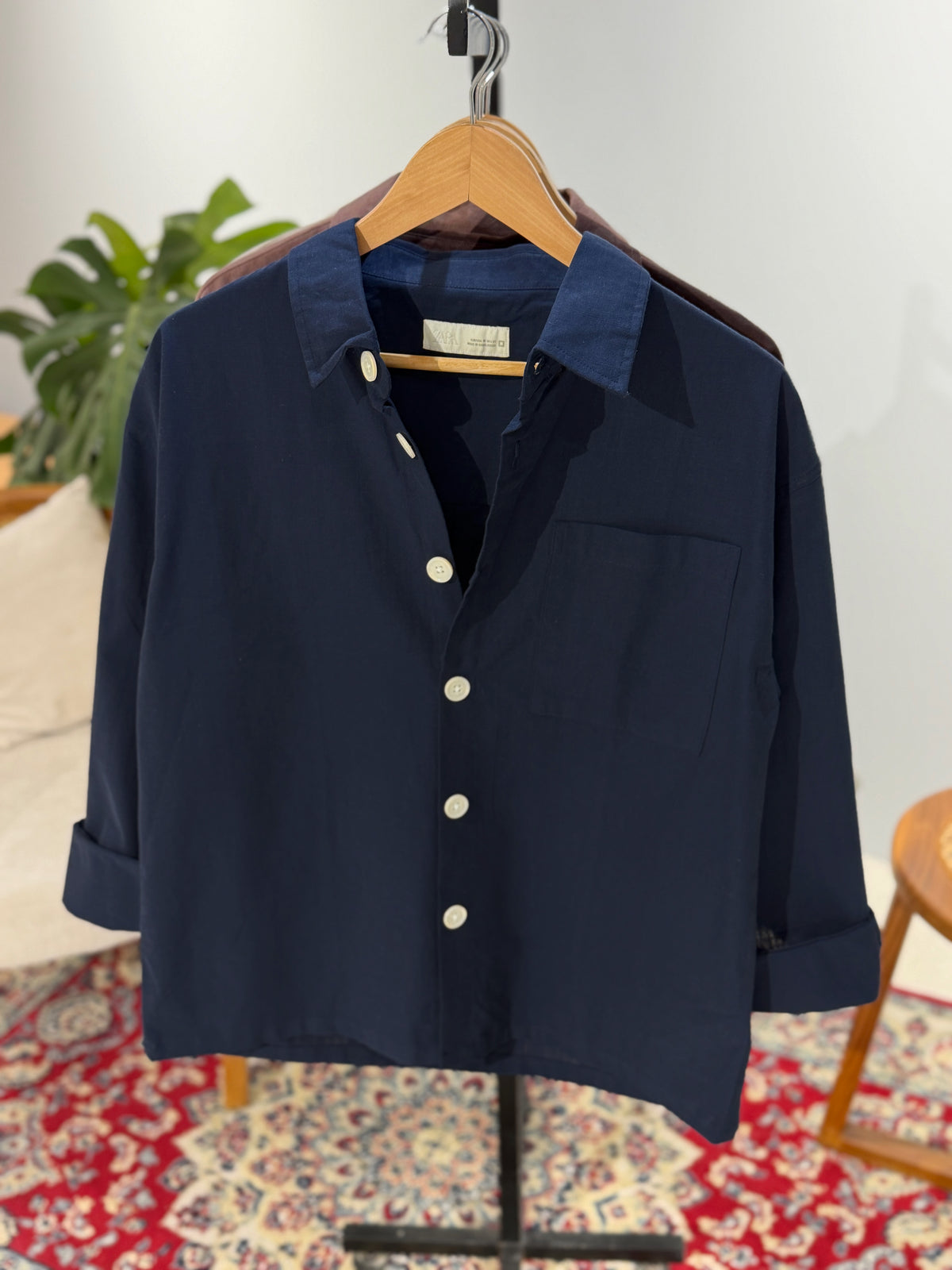 The Drape Shirt  - Navy Blue