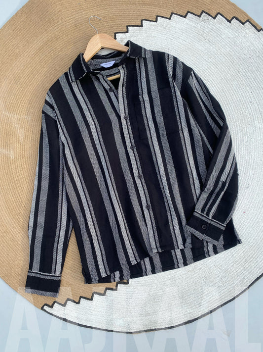 Black Dropshoulder Full Sleeve Shirt