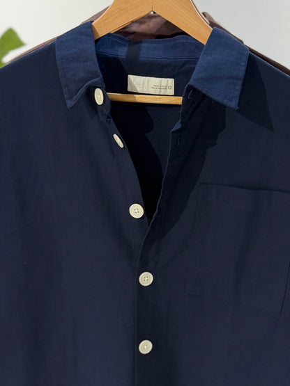 The Drape Shirt  - Navy Blue