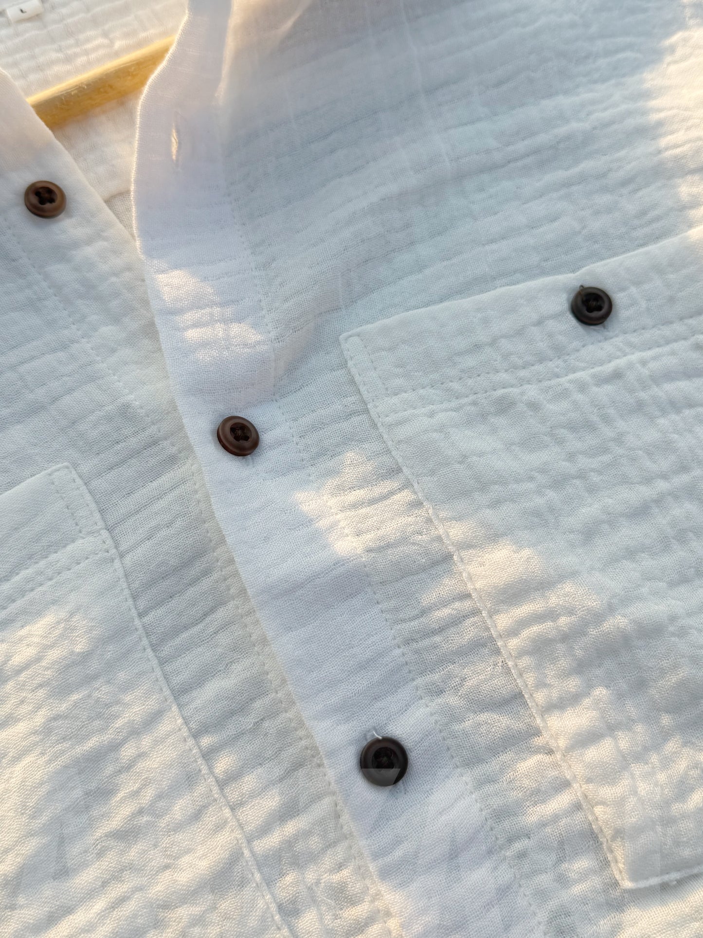 White Double Gauze Full Sleeve Shirt