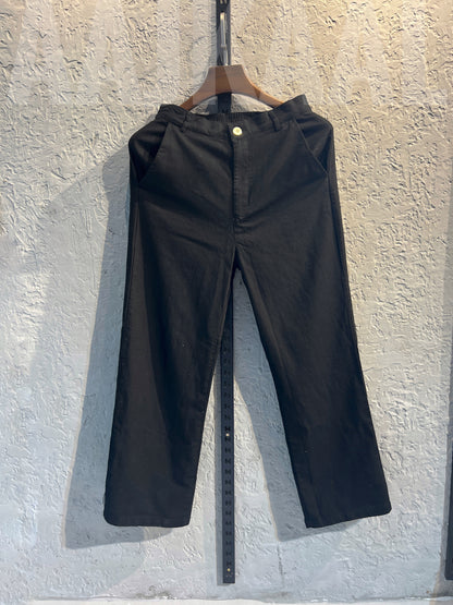 Black Linen Baggy Pant