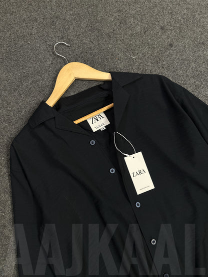 Blueish Black Oversized Full Sleeve Shirt