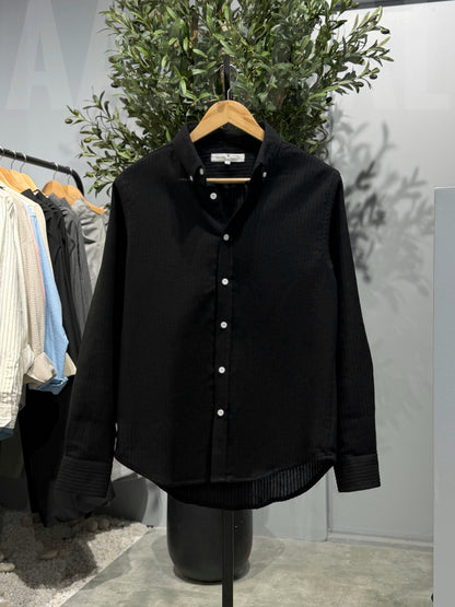 Textured Urban Black Full Sleeve Shirt