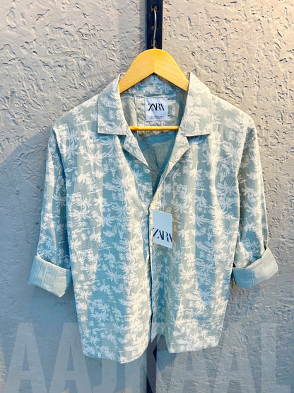 Sea Green Linen Oversized Shirt