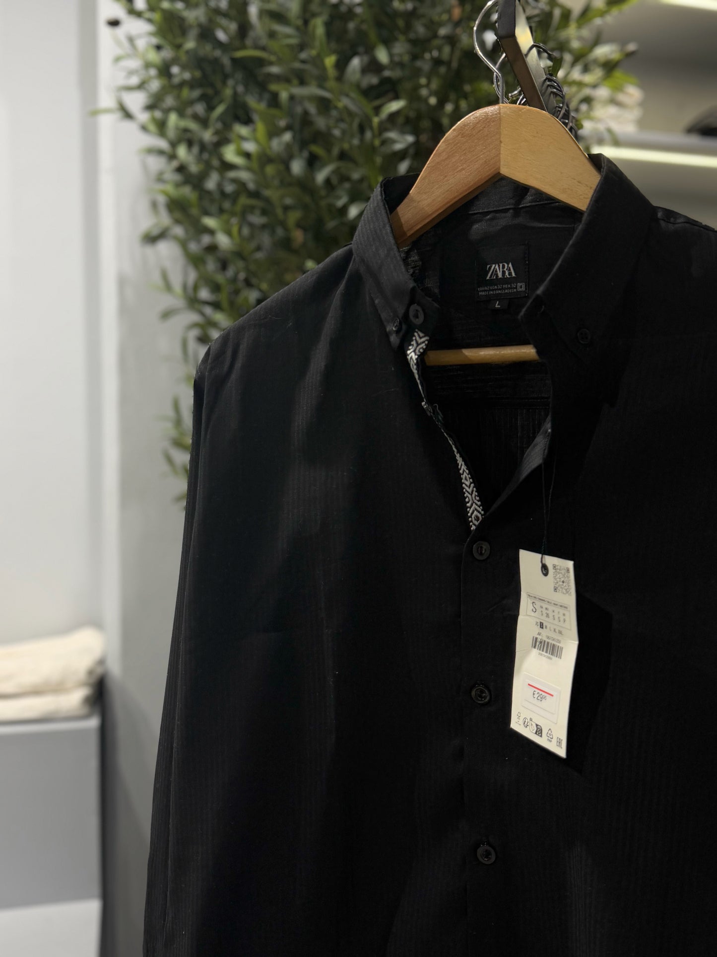 Classic Black Collar Stripe Full Sleeve Shirt