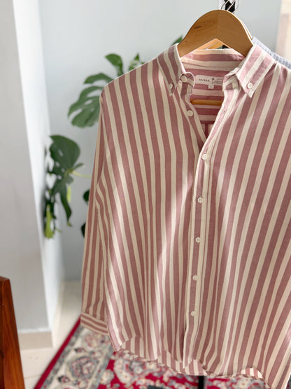 The Finesse Shirt - Peach Stripe