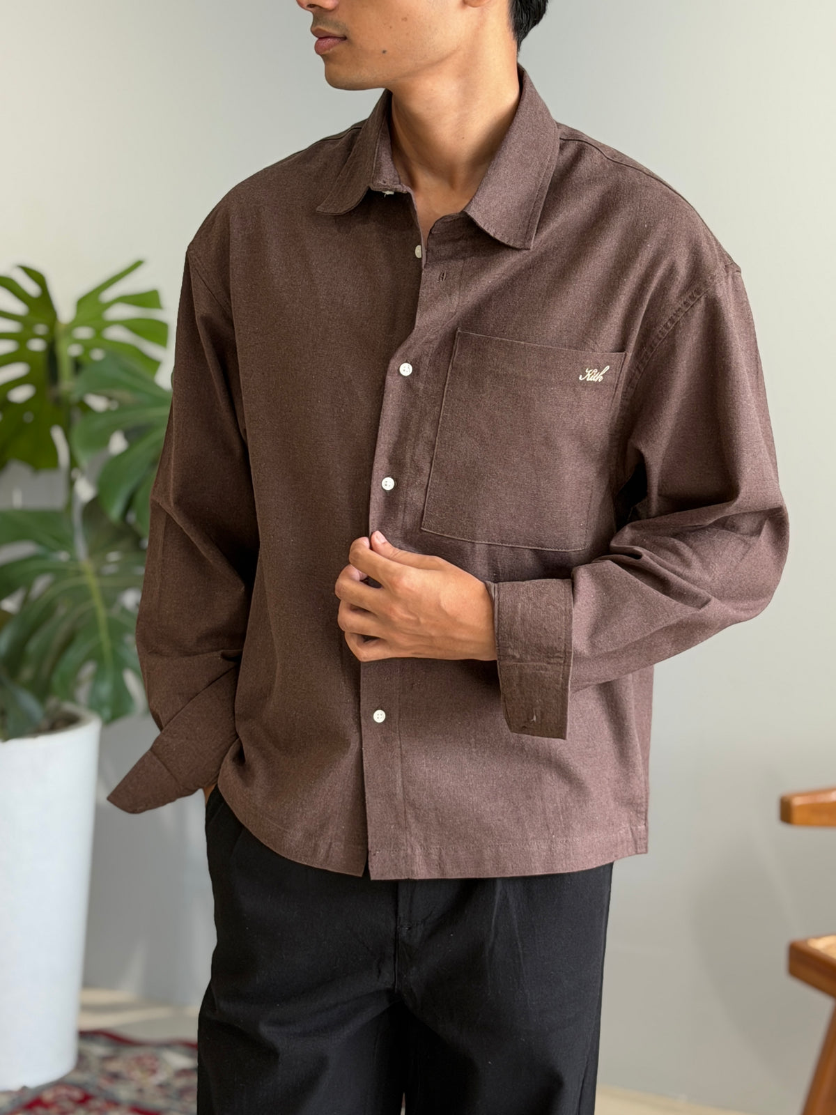 Aajkaal Flannel Shacket  - Vintage Mocha