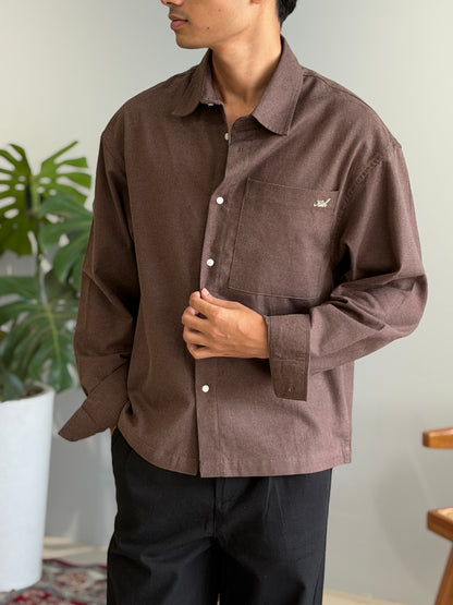 Aajkaal Flannel Shacket  - Vintage Mocha