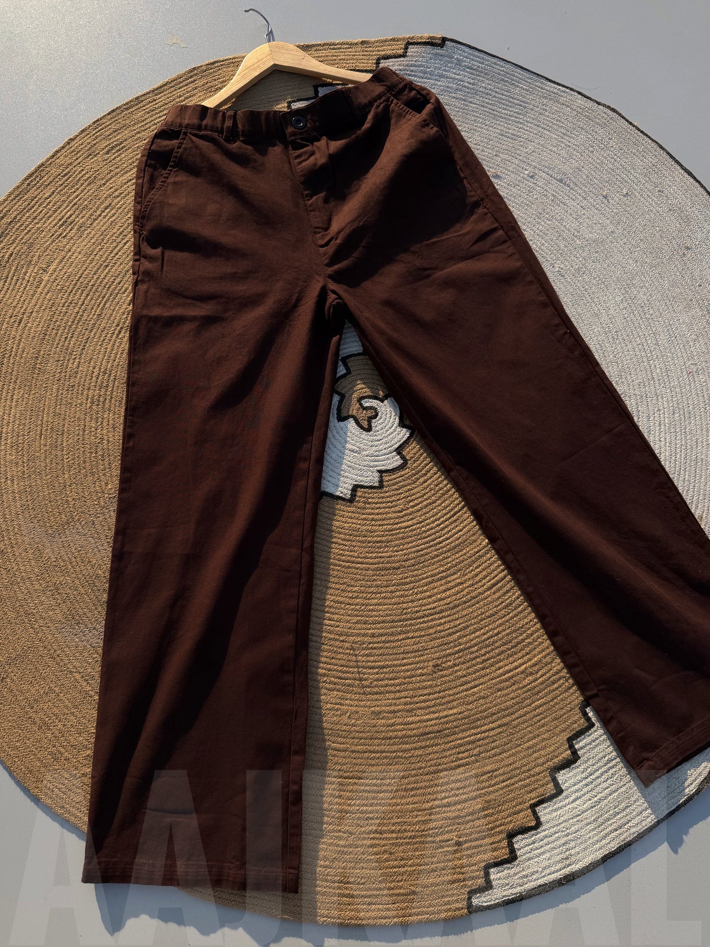 Coffee Linen Baggy Pant