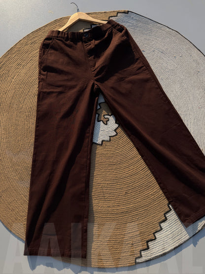 Coffee Linen Baggy Pant