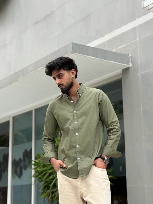 Oxford Olive Full Sleeve Shirt