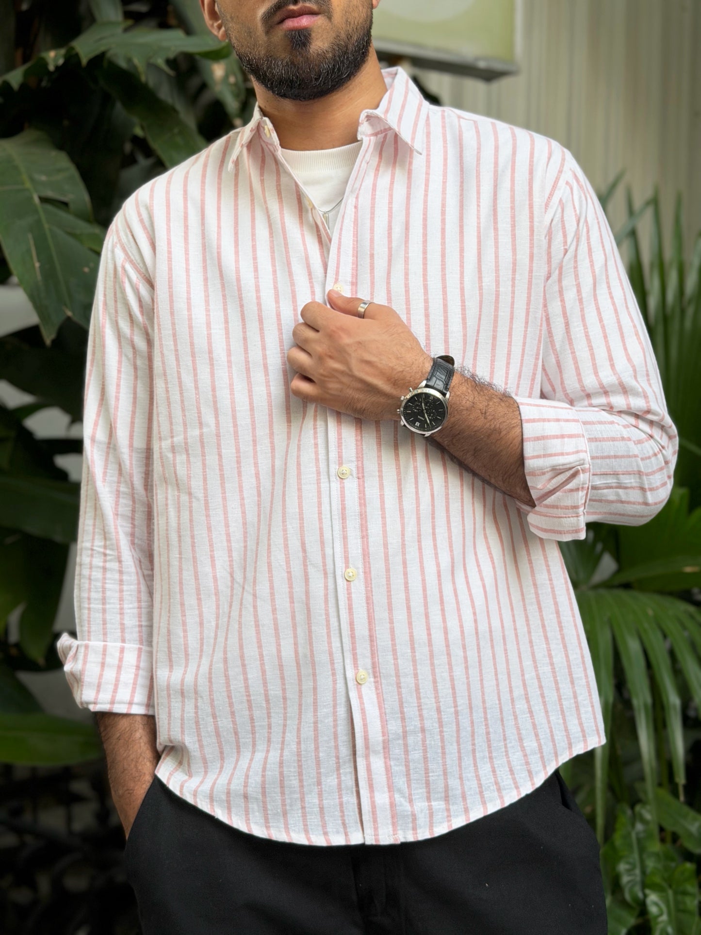 Estate Pink Stripe Gentle Craft Full Sleeve Shirt