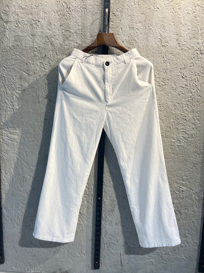 White Linen Baggy Pant