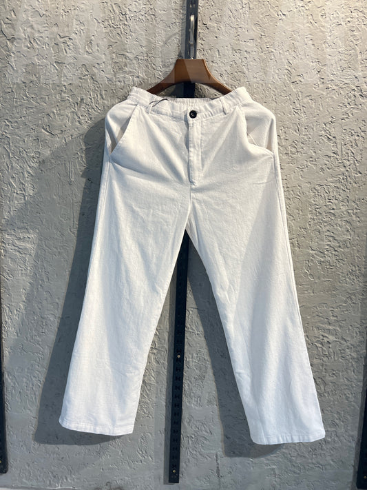 White Linen Baggy Pant