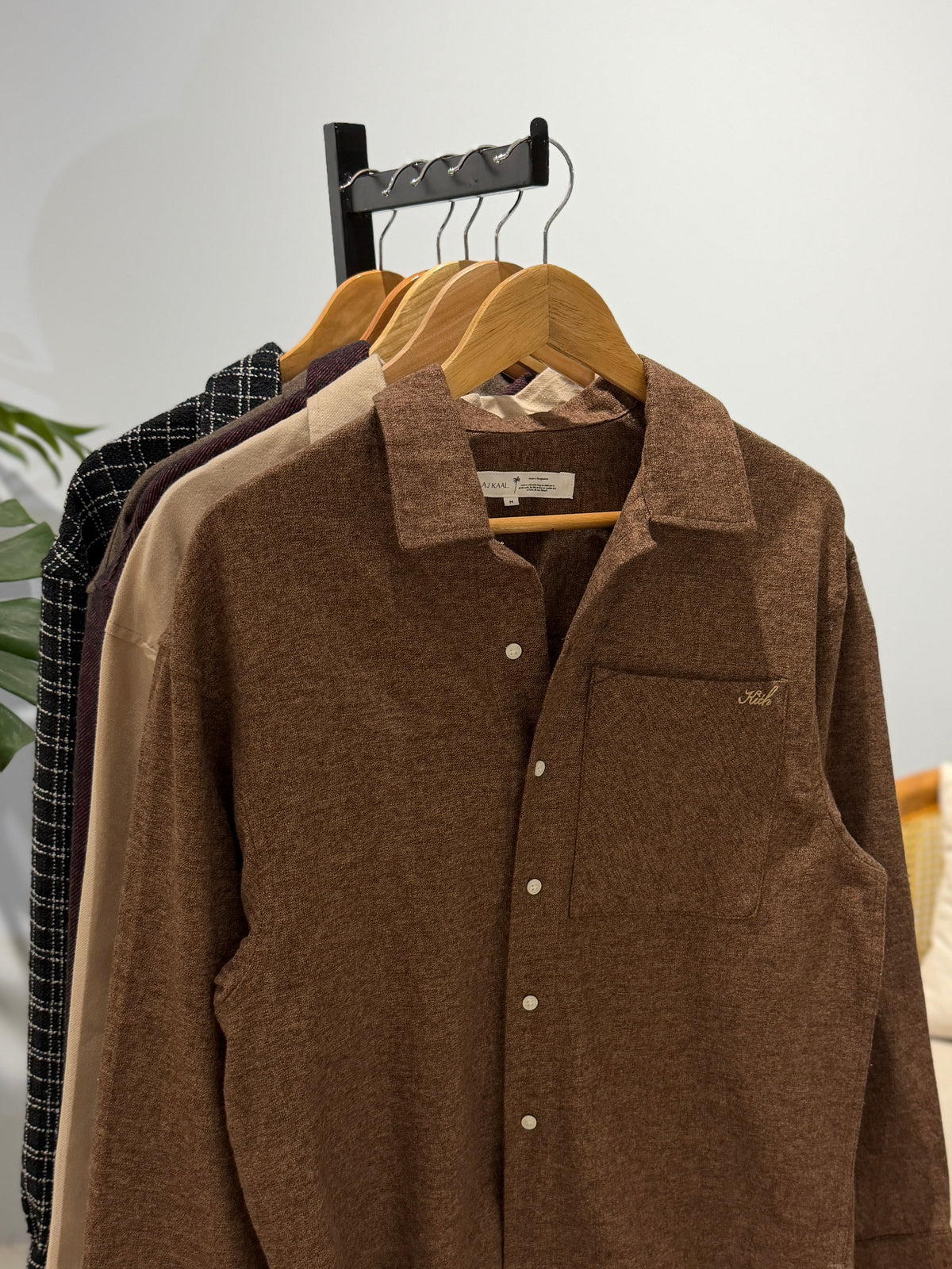 Aajkaal Flannel Shacket  - Espresso Brown