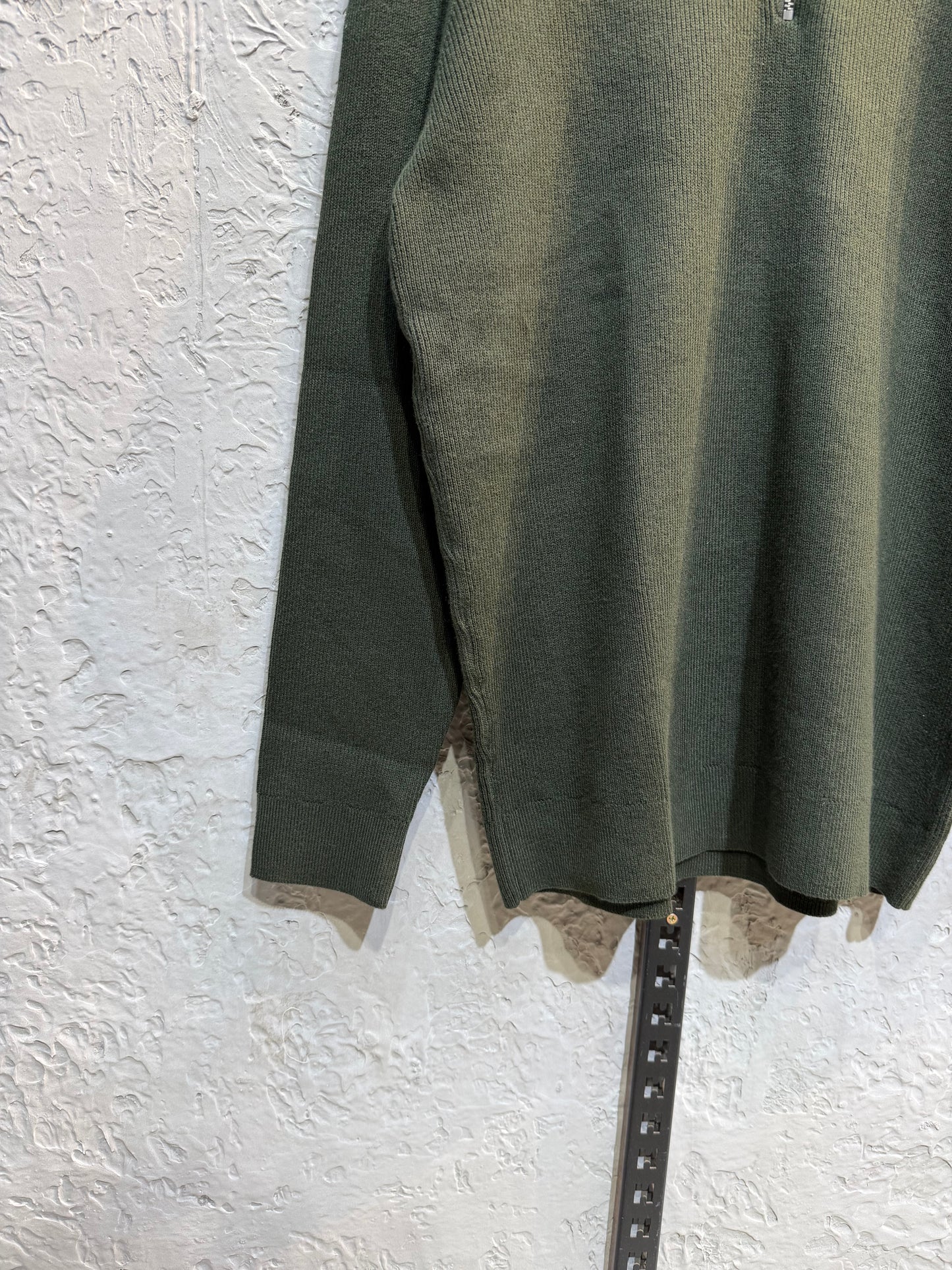 Olive High Neck Half Zip Oversized Knitted Sweater