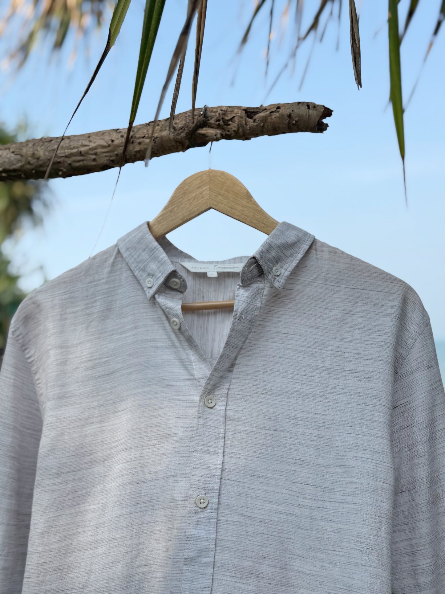 Mist Grey Soft Linen Full Sleeve Shirt