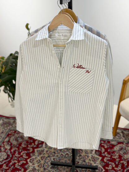 The William RW Shirt  -  Pearl White Stripe.