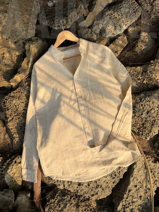 Soft Linen Desert Sand Full Sleeve Shirt
